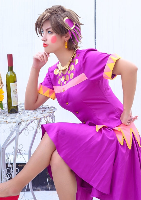 《jojo的奇妙冒险》cosplay乔瑟夫·乔斯达,女装不忍直视