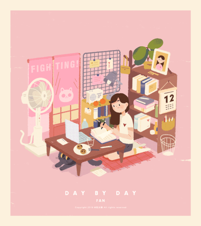 超人气小哥哥用插画描绘出一个人最舒心的状态,超暖心