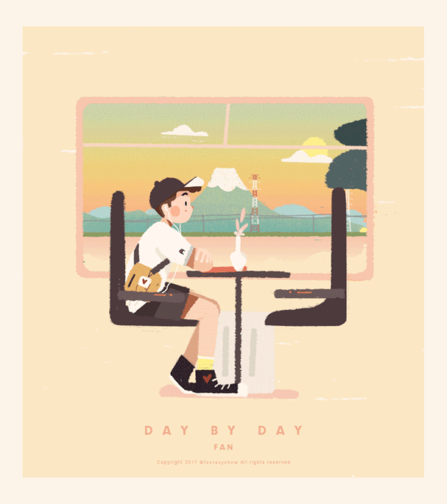 超人气小哥哥用插画描绘出一个人最舒心的状态,超暖心