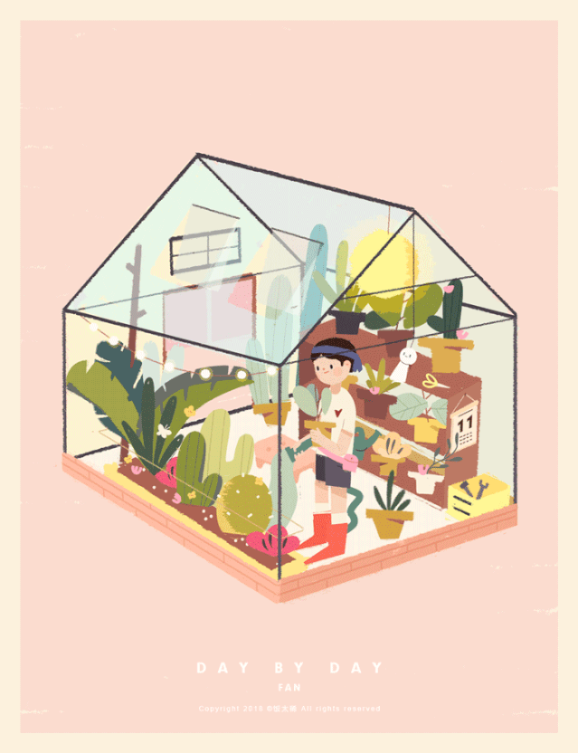 超人气小哥哥用插画描绘出一个人最舒心的状态,超暖心