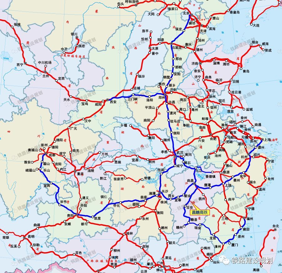 2019年底开通高铁线路通达范围详览