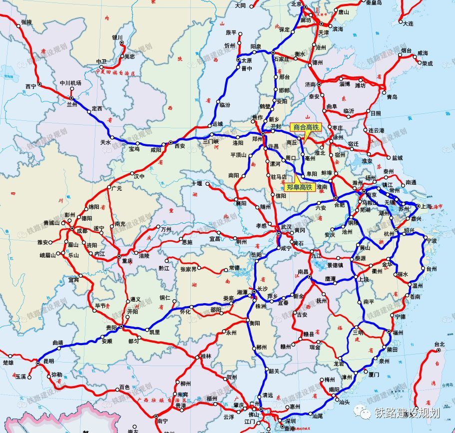 2019年底开通高铁线路通达范围详览