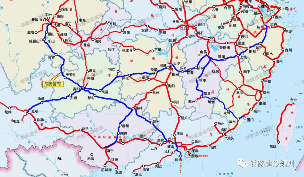 2019年底开通高铁线路通达范围详览