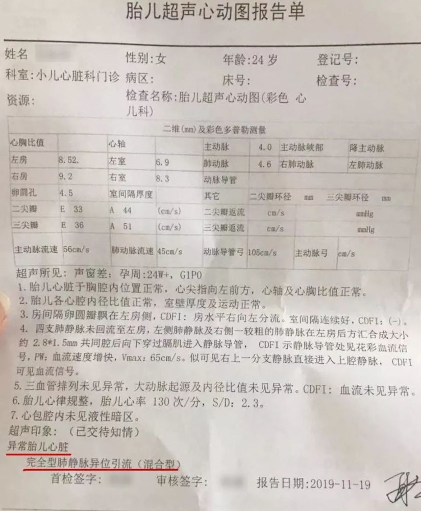 中清晰可见 胎儿四腔心后方出现一个共同肺静脉腔 提示新生儿体内缺氧