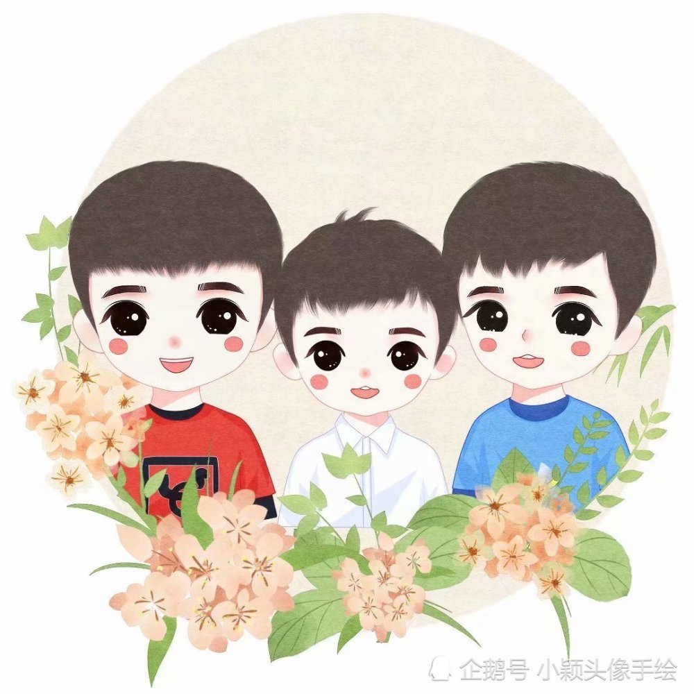 一家三口用什么微信头像?试试手绘头像,个性精致
