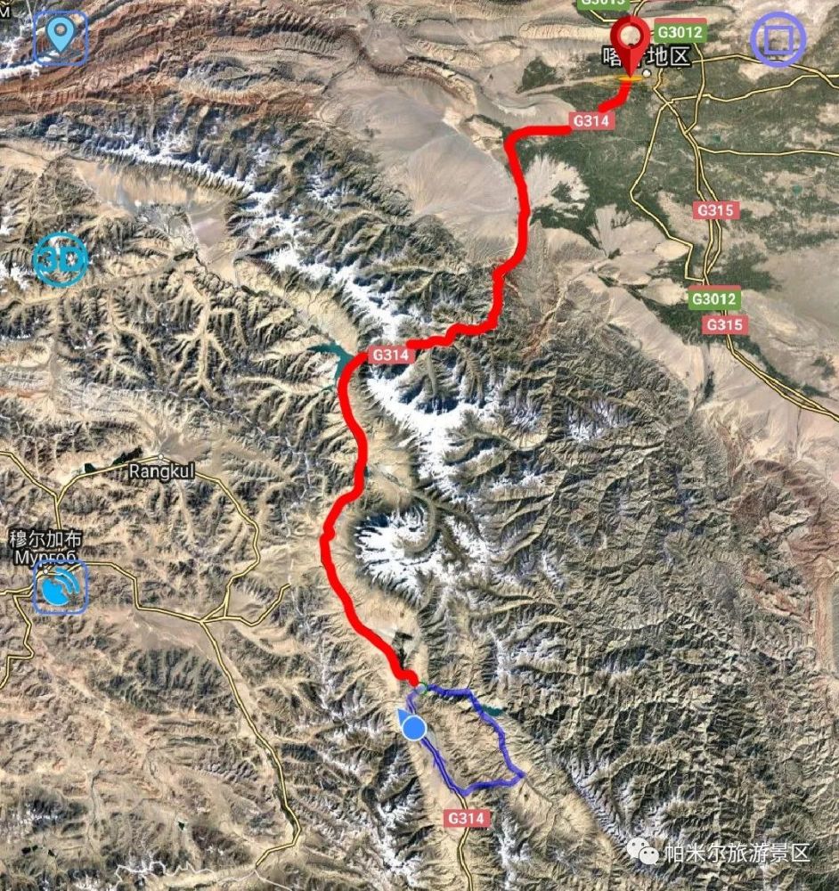 从喀什前往塔什库尔干县目前唯一的一条路从喀什市出发行驶至314国道