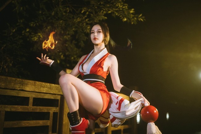 王者荣耀不知火舞cosplay,日本格斗游戏角色不知火舞