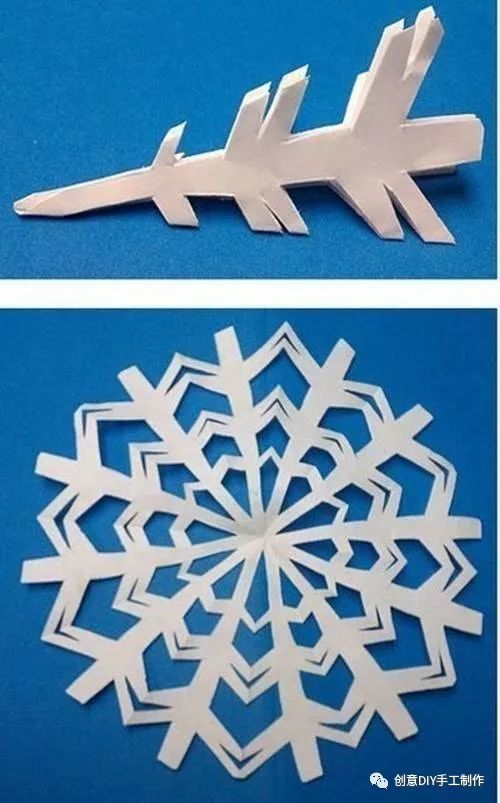 剪纸雪人 先折好小三角形,再按照下面的图形来绘制