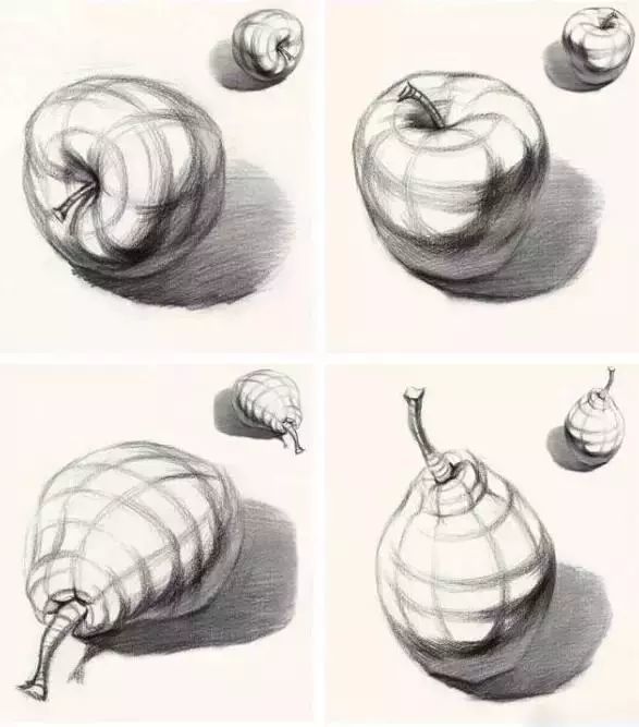 绘画 素描 静物常见的苹果你学会了吗?
