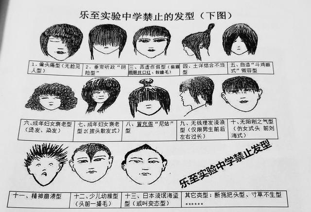 四川一中学发布禁止发型,名称,漫画别具一格引热议
