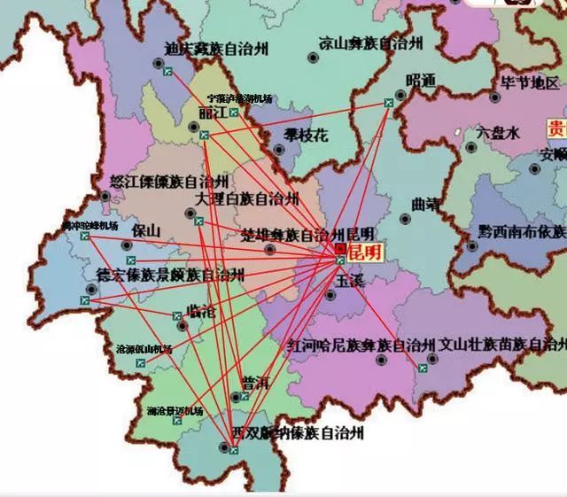 台湾省因为海岛众多,所以航线非常丰富 广东省 贵州省并不大,但机场