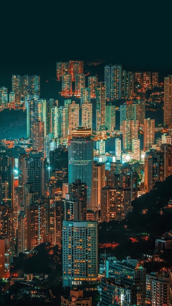高清桌面壁纸,夕阳下的城市夜景