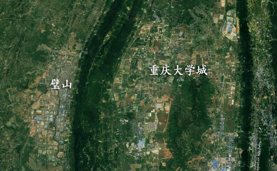 卫星地图看重庆大学城:从一片荒芜,到比璧山城还要大的城区