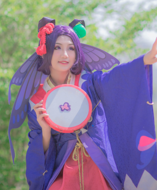 阴阳师蝴蝶精cosplay,小姐姐扮演的式神灵气十足