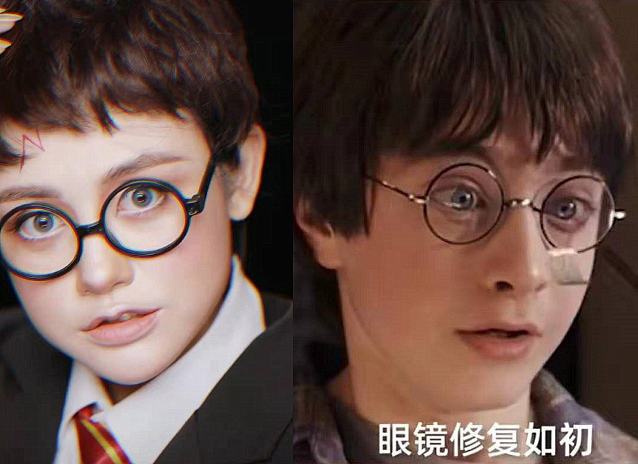 小姐姐挑战"哈利波特"仿妆,魔院女孩来报道,网友:扮成