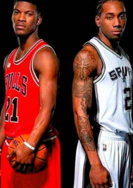 nba长臂怪兽:小卡同框对比巴特勒差距大,最长臂展之人