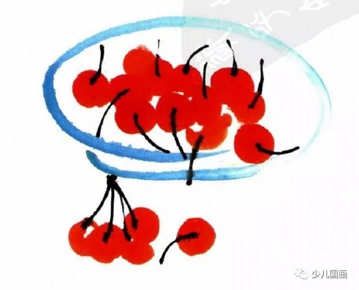 少儿学国画教程:樱桃画法