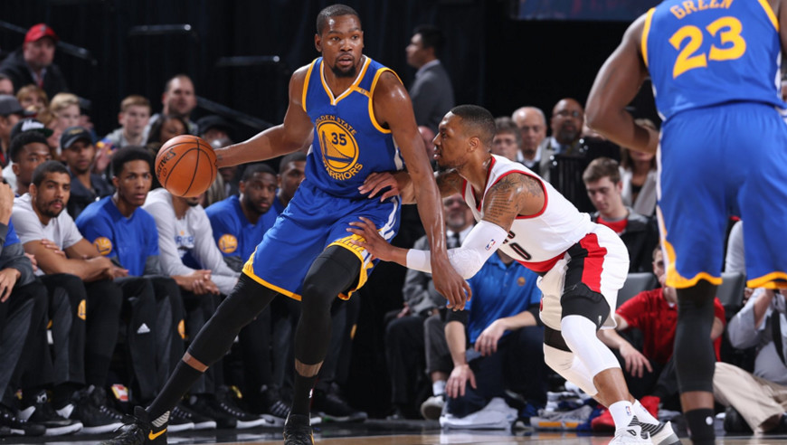 NBA-杜兰特33+10+6 勇士横扫开拓者