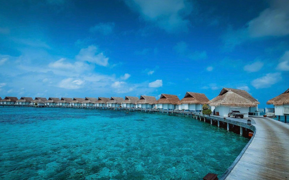 炫彩美丽的海岛风景,马尔代夫唯美大海风景壁纸