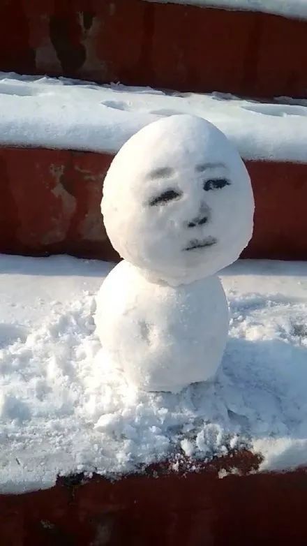 这个雪人有点悲伤,生无可恋的感觉 只不过,我笑了哈哈哈哈哈哈哈哈哈
