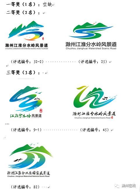 滁州江淮分水岭国家风景道旅游形象logo获奖作品公示