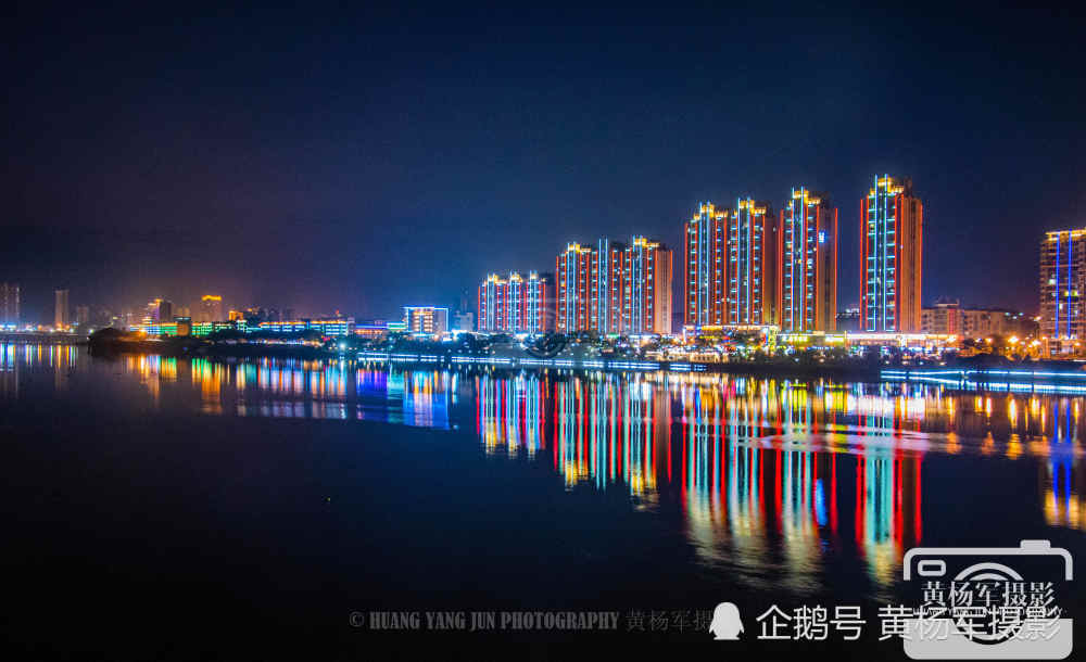 江西于都静谧的夜色,熟悉的城市美丽的夜晚