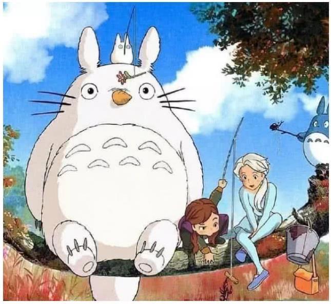 当宫崎骏动画与迪士尼融合,白龙变飞毯雪宝成龙猫,看到水晶鞋笑了