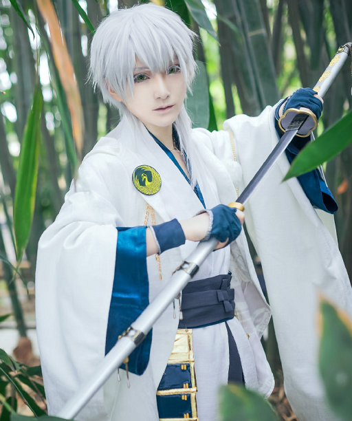 《刀剑乱舞》鹤丸国永cosplay,英俊潇洒小哥哥,神还原