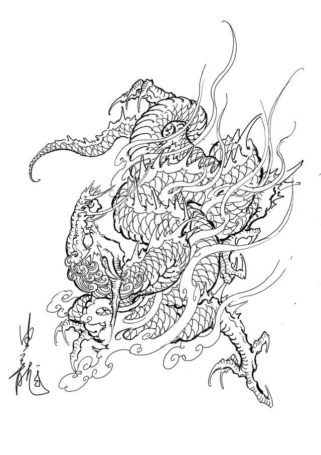 中国龙纹设计稿