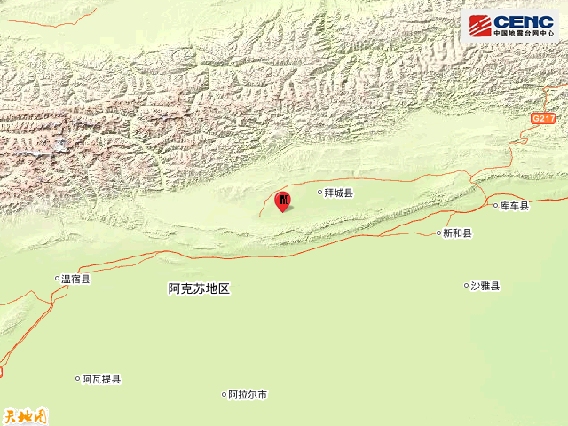 新疆阿克苏地区拜城县发生3.1级地震