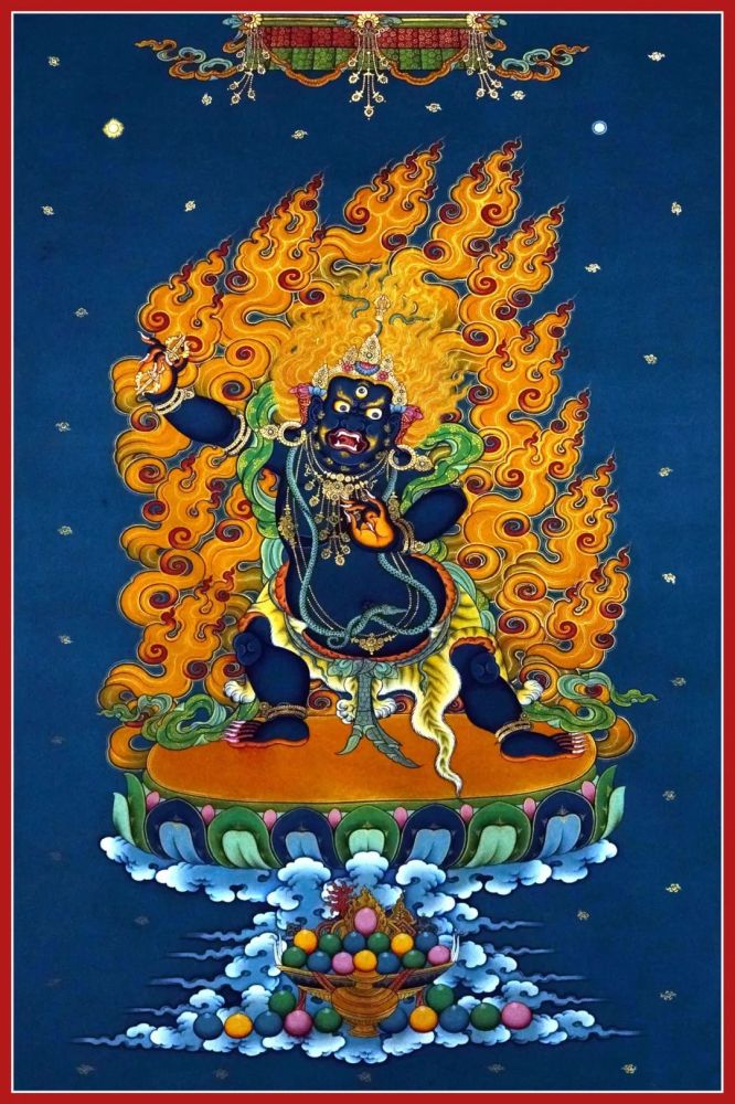 金刚手菩萨是藏传佛教噶举派崇奉的本初佛,是最为重要的神秘传授神之