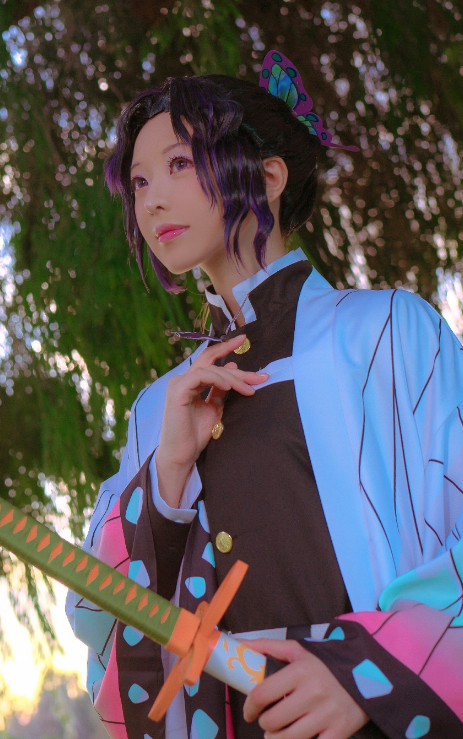 cosplay《鬼灭之刃》蝴蝶忍,日系装扮十分漂亮