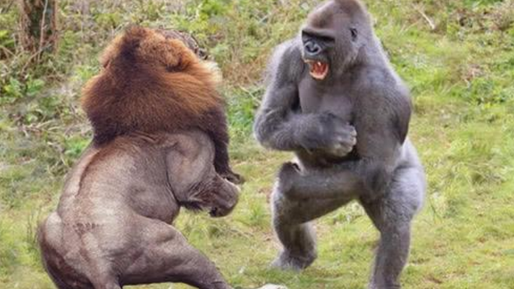 银背大猩猩那么厉害,如果它和狮子打架,谁会先倒下?