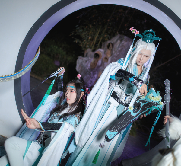 剑网三雪河琴娘cosplay,典雅高贵,很有女神范儿