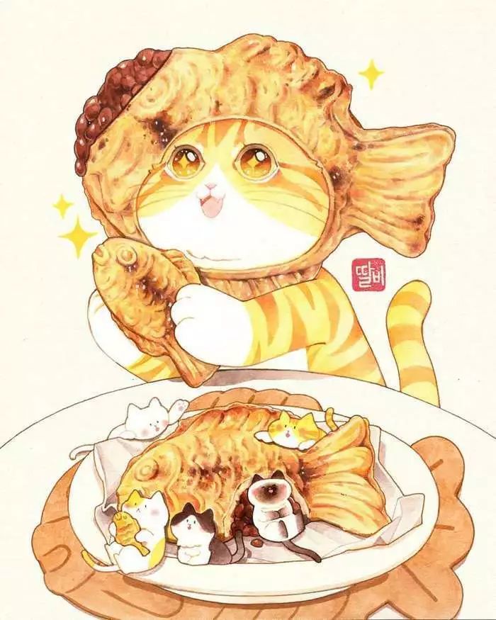 素材 手绘拟人美食