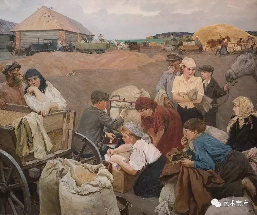 西方艺术史:苏联美术战后年代风俗油画家 普拉斯托夫·亚历山德罗维奇