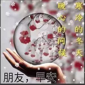 周六大雪早安祝福语动态表情图片带字 冬天天冷关心问候的话