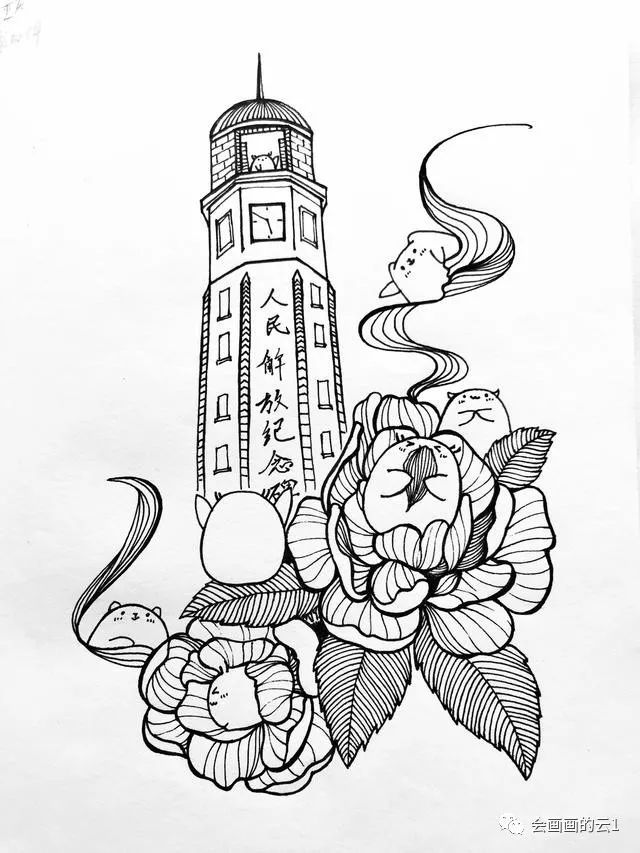 近期线描简笔画小集,临摹学习的不错素材,建议收藏
