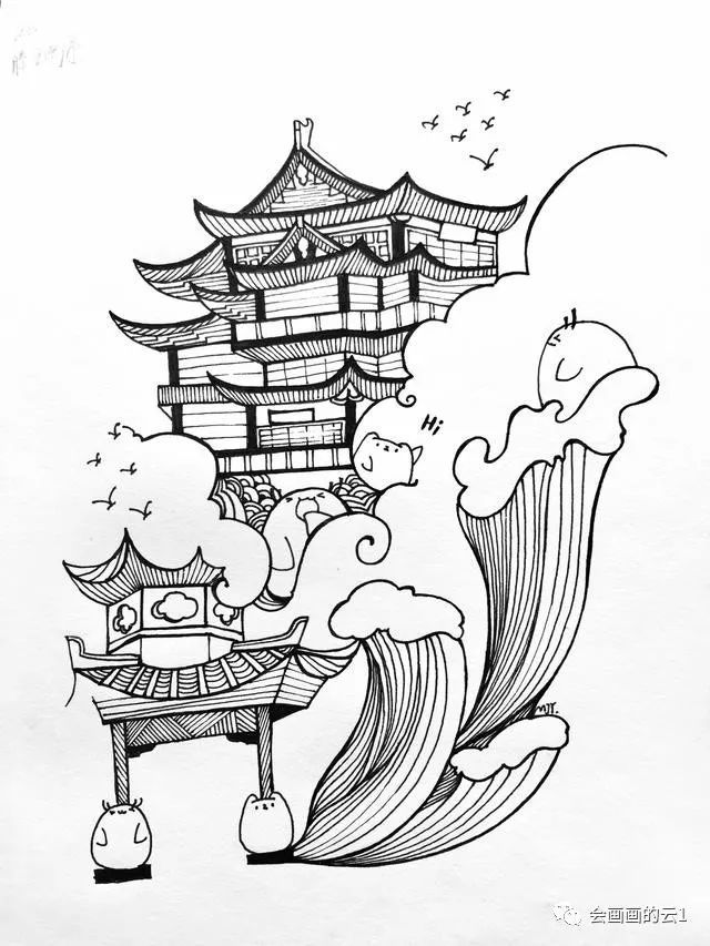 近期线描简笔画小集,临摹学习的不错素材,建议收藏