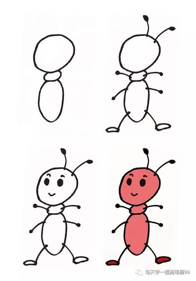 每天学一幅简笔画-昆虫简笔画素材大全