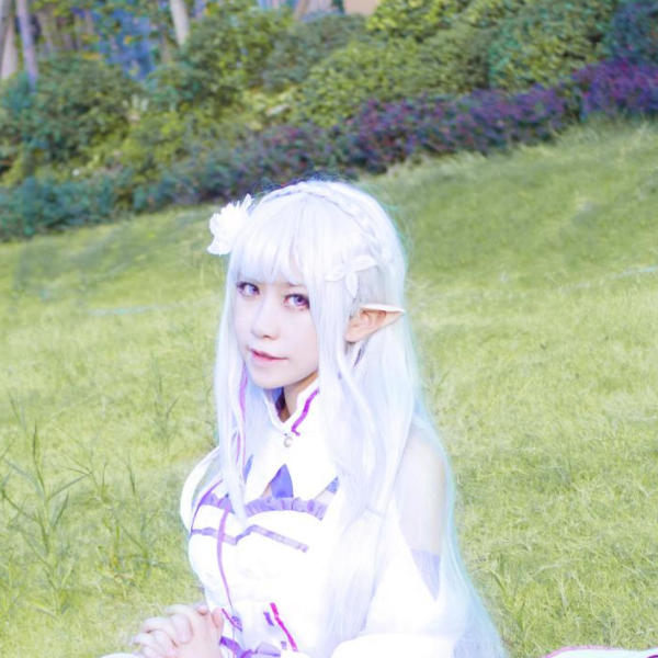 cosplay白头发,cosplay尾巴 从零开始的异世界生活,艾米莉亚cos:清新可爱小姐姐,白净气质