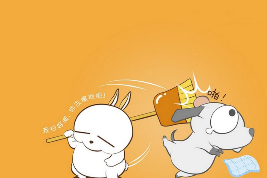 精选高清动漫卡通壁纸:可爱搞怪的流浪兔,惹人一笑