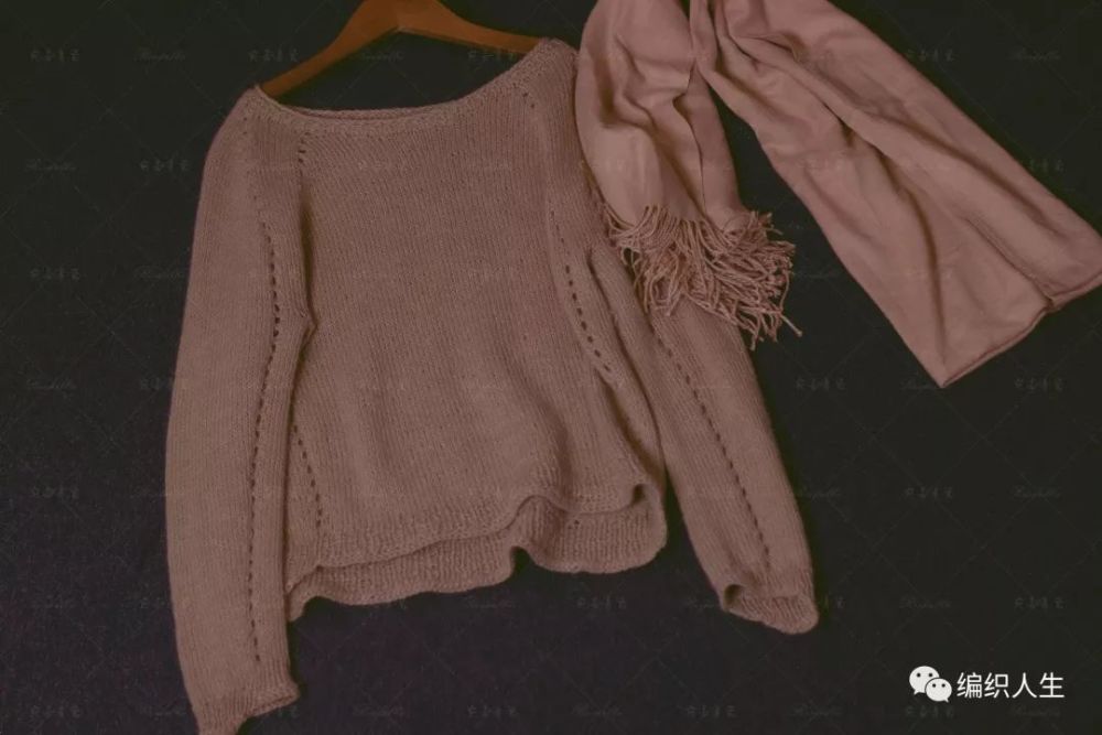 留白:欧美图解翻译款简约风女士棒针套头毛衣