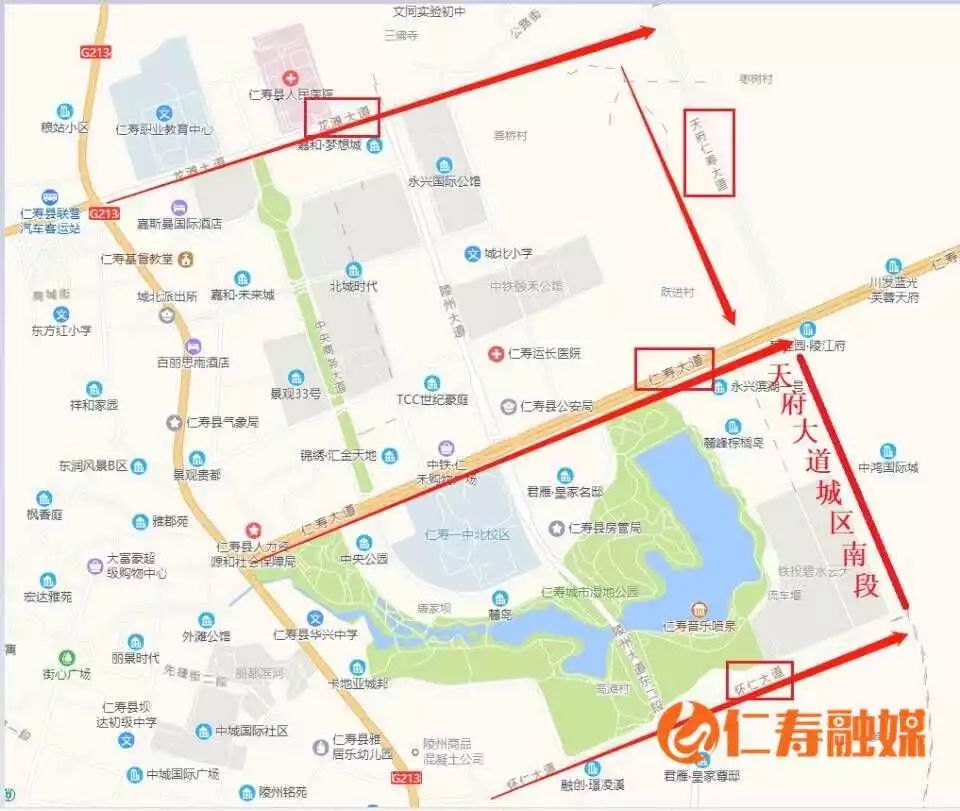 天府仁寿大道城区南段开始试通行,连通怀仁大道,仁寿大道!