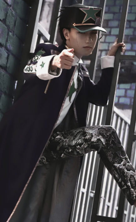 cosplay《jojo的奇妙冒险》空条承太郎,十分帅气