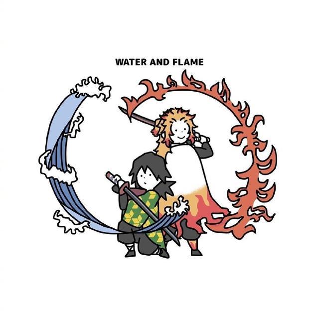 水与火的交融,义勇和杏寿郎的小表情都非常到位了.