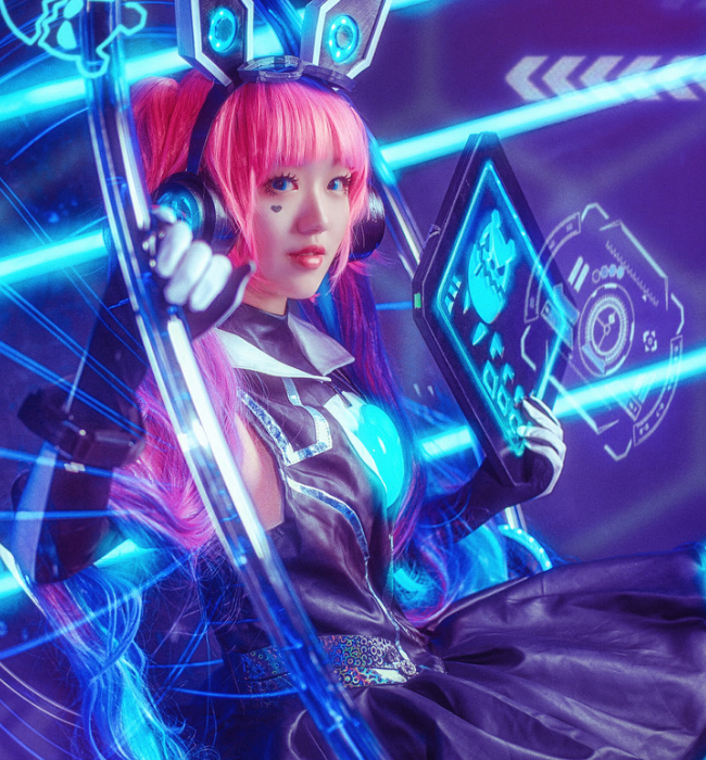 安琪拉心灵骇客cosplay,甜美的小姐姐,清新活力动感无限