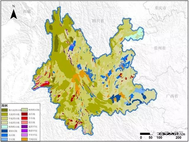 云南省土地资源分布图