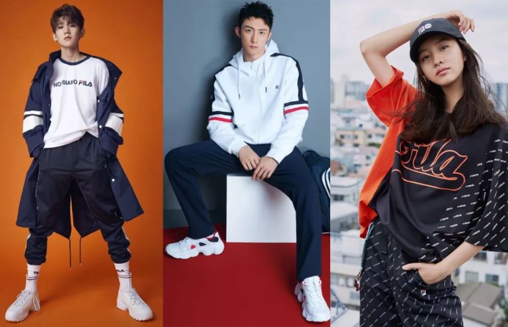 旗下品牌fila也是如此,邀请王源,黄景瑜和木村光希担任品牌代言人,以