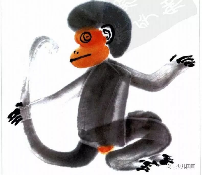 少儿学国画:小猴子画法